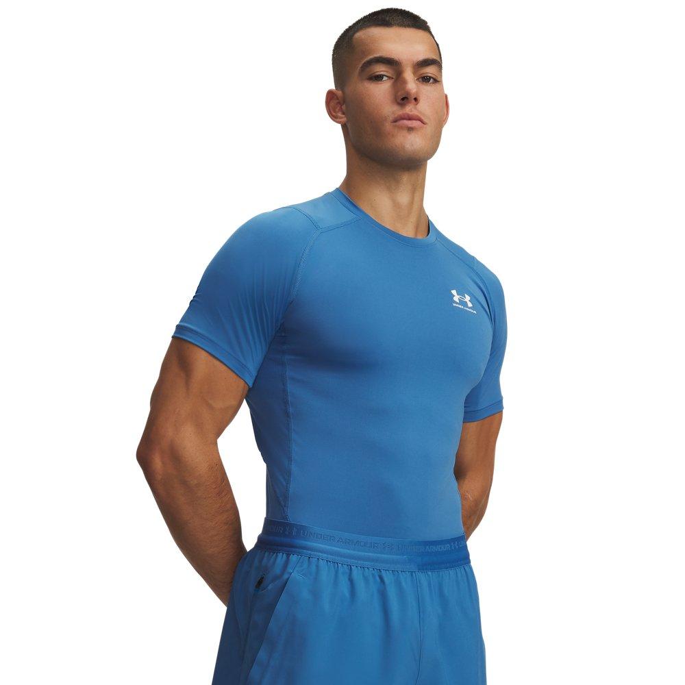 Under Armour Men's HeatGear Compression Short Sleeve Shirt - Blue/White - BLUE/WHITE